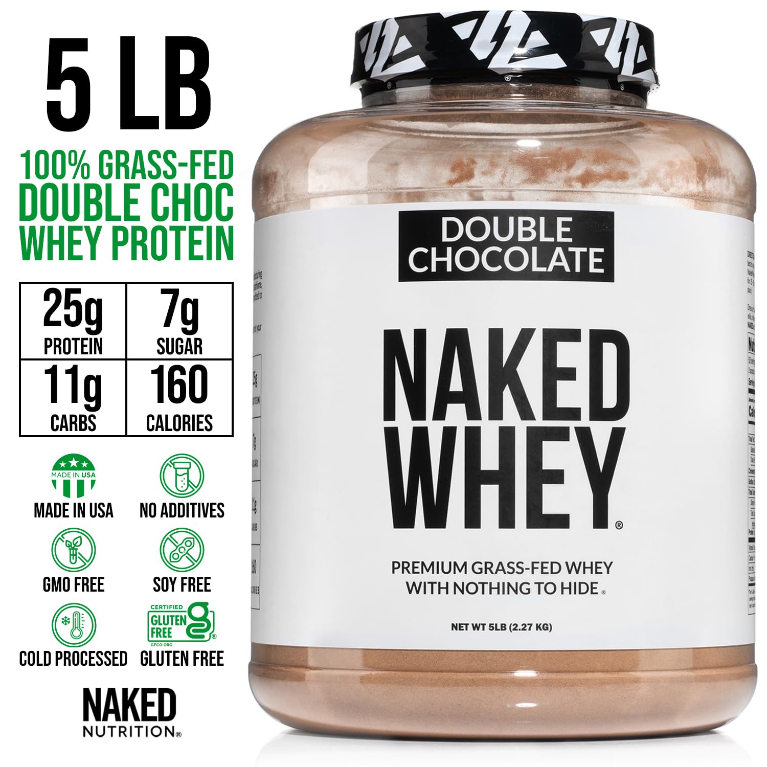 NAKED Whey Double Chocolate Grass Fed Whey Protein Powder, No GMO, No Soy NAKED Au supplements