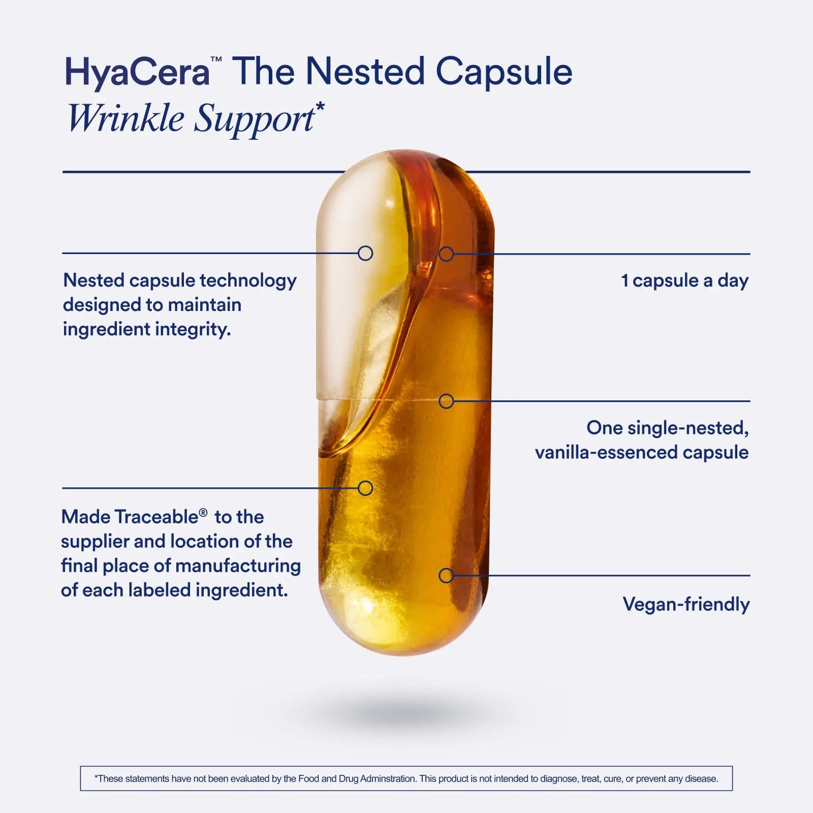 Ritual HyaCera Skin Supplement for Wrinkle Support, with Hyabest® and Ceratiq® for Skin Hydration Support, Hyaluronic Acid, Glycolipids, Ceramides, Gluten Free, Non GMO, Vanilla Essence, 30 Day Supply Ritual Au supplements