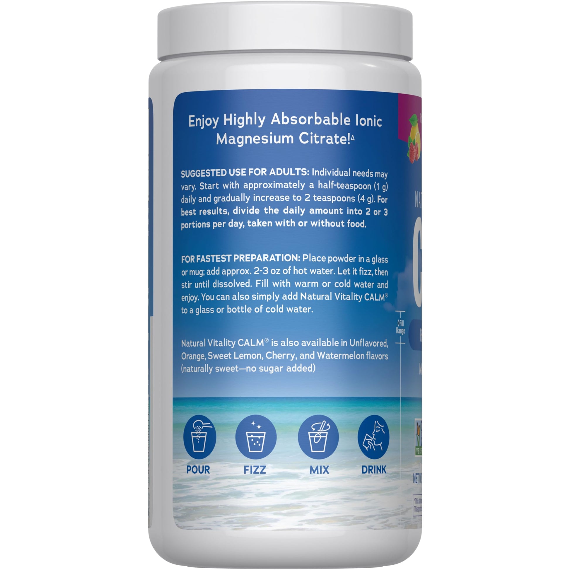 Natural Vitality Calm Magnesium 16oz Powder | Raspberry Lemon Flavored Supplement | Non-GMO, Vegan & Gluten Free Formula Natural Vitality Au supplements