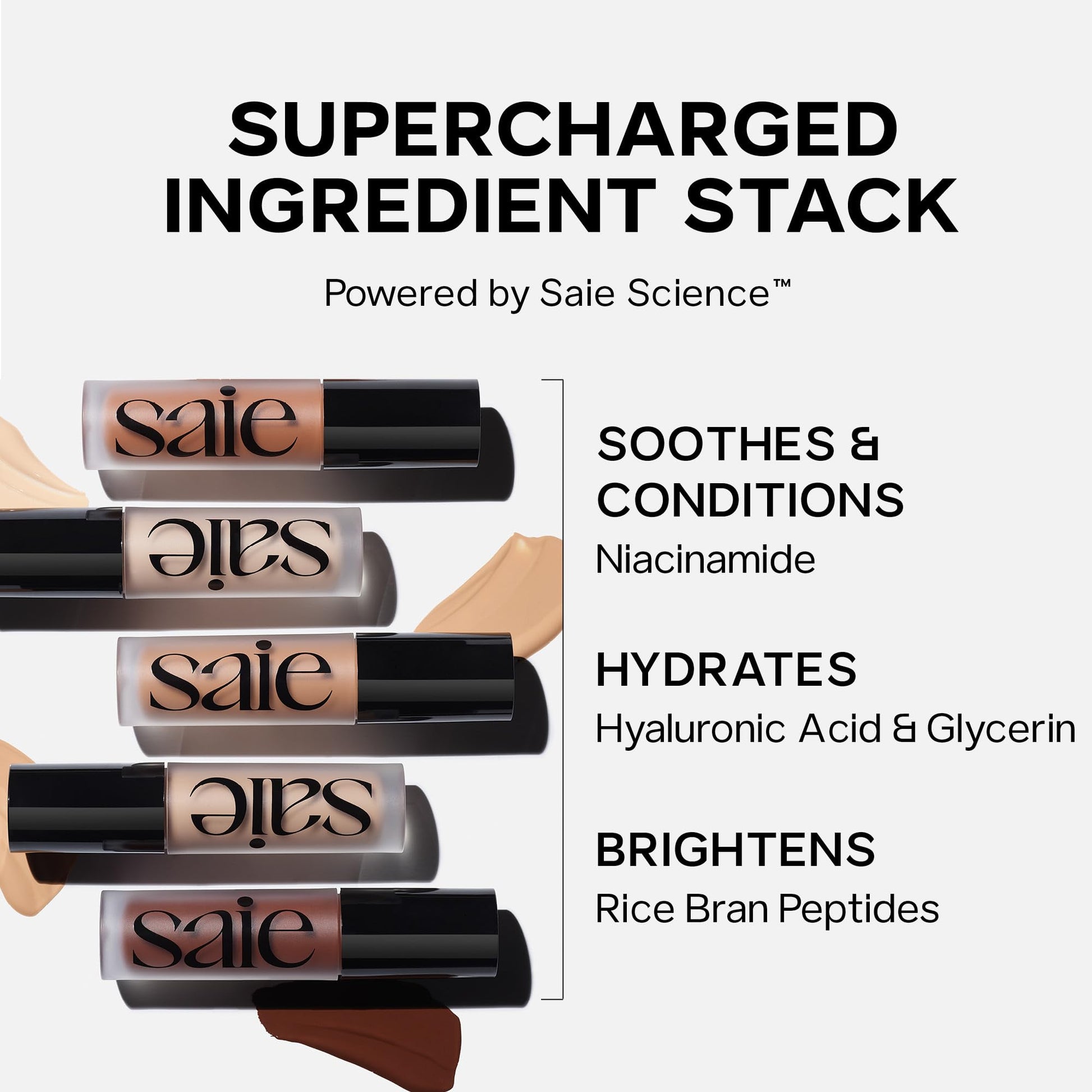 Saie Slip Tint Radiant Cream Concealer & All-Over Face Makeup - Concealer for Dark Circles, Redness & Blemishes - Lightweight Makeup Made with Hydrating Hyaluronic Acid - Shade 6 (0.17 oz) Saie Au supplements