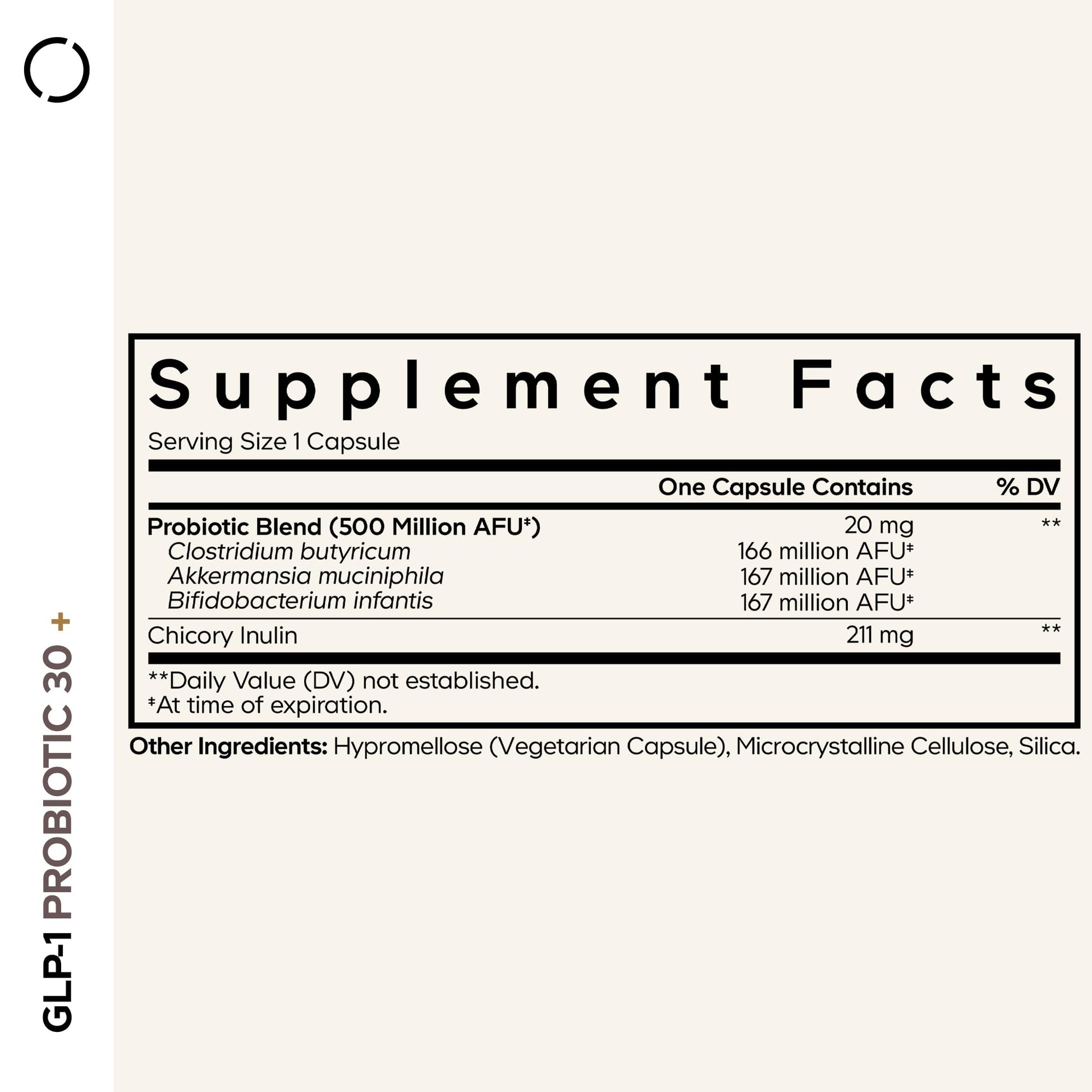 Codeage GLP-1 Probiotic+ - Live Probiotics Akkermansia, Clostridium, Bifidobacterium, Chicory Inulin Probiotic, Prebiotics & Postbiotics Supplement - 500 Million AFU - 30 Capsules Codeage Au supplements