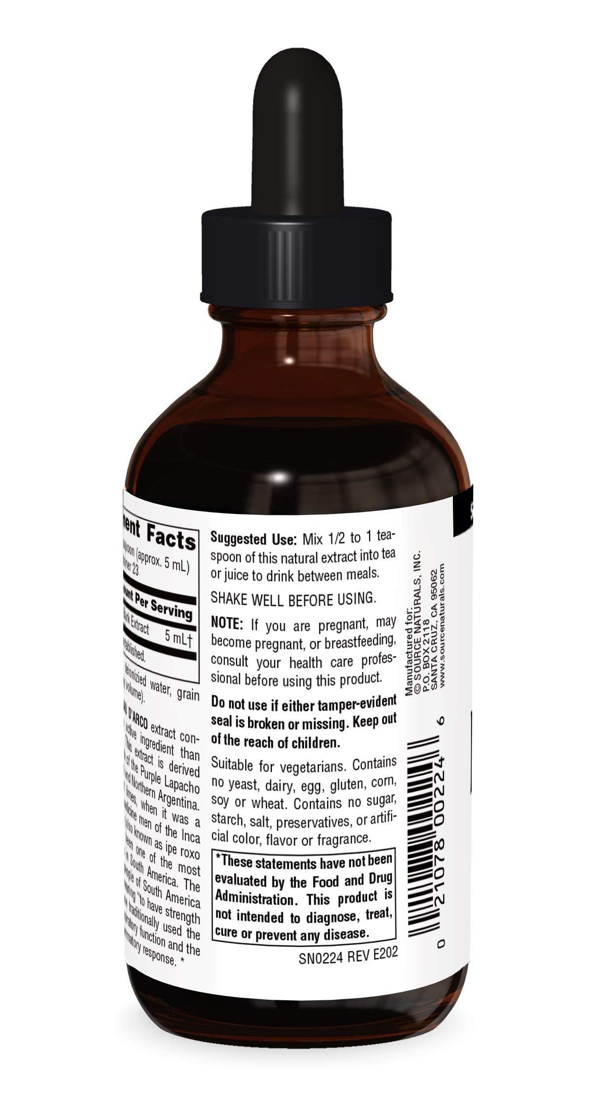 Source Naturals PAU D'Arco Liquid Extract, Support Resriotory Function and the Body's Healthy Inflammatory Response* | Dietary Supplement |1 Bottle | 4 Fluid oz. Source Naturals Au supplements