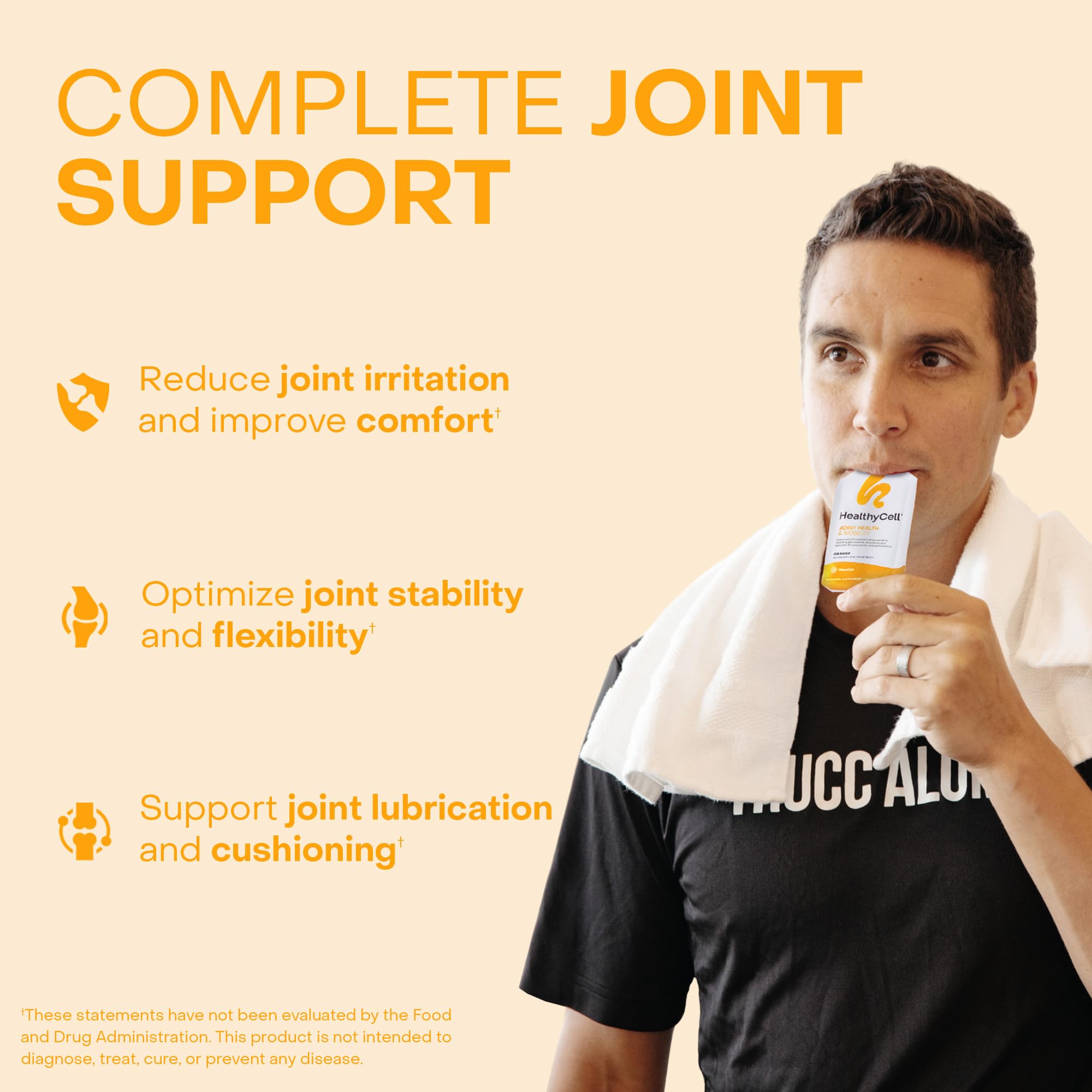 Healthycell Joint Health & Mobility Daily Liquid Supplement - Joint Support Supplement, Inflammation Response, Cartilage & Flexibility with Curcumin, Glucosamine & Chondroitin - 30 Gel Packs Healthycell Au supplements