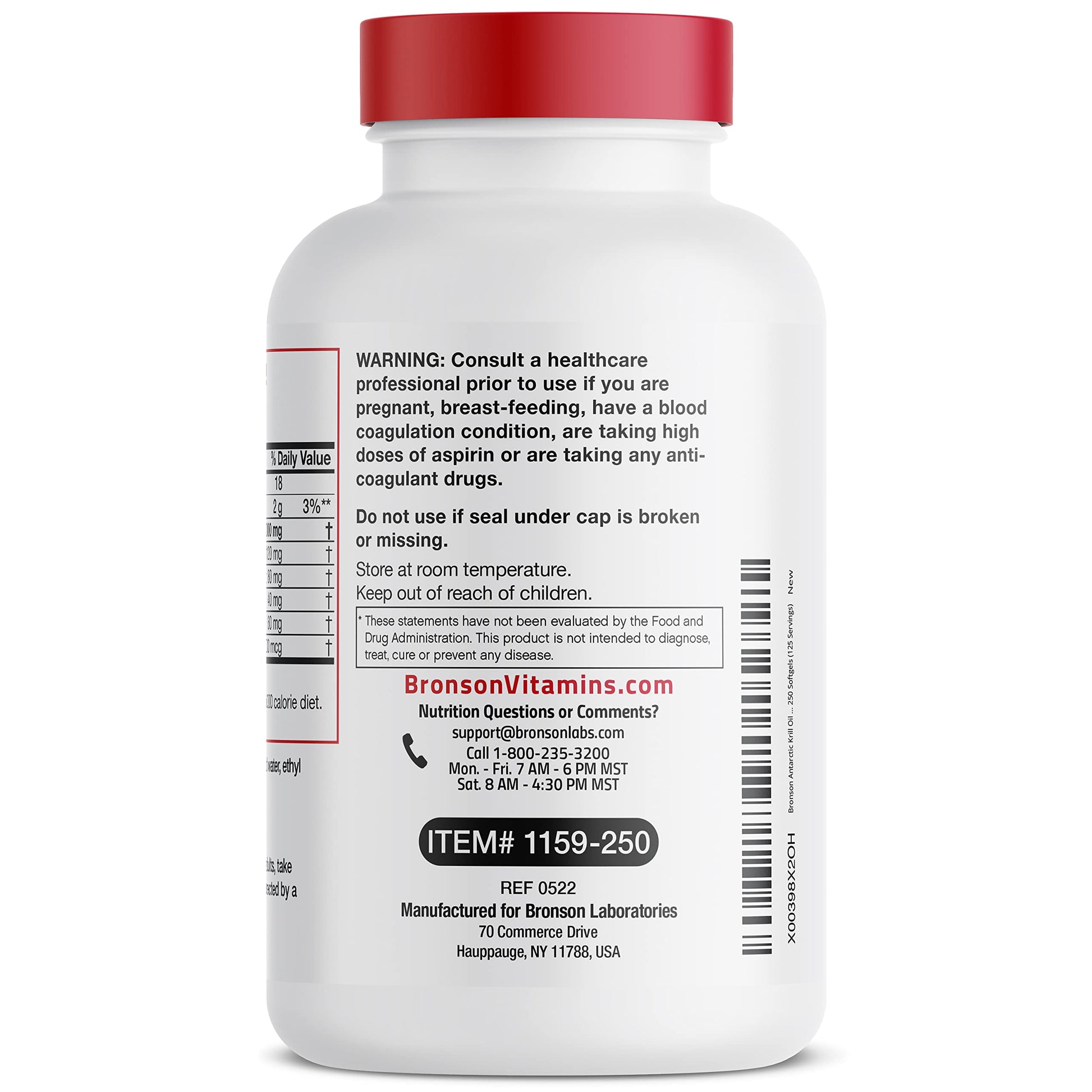 Bronson Antarctic Krill Oil 2000 mg with Omega-3s EPA, DHA, Astaxanthin and Phospholipi Bronson Au supplements