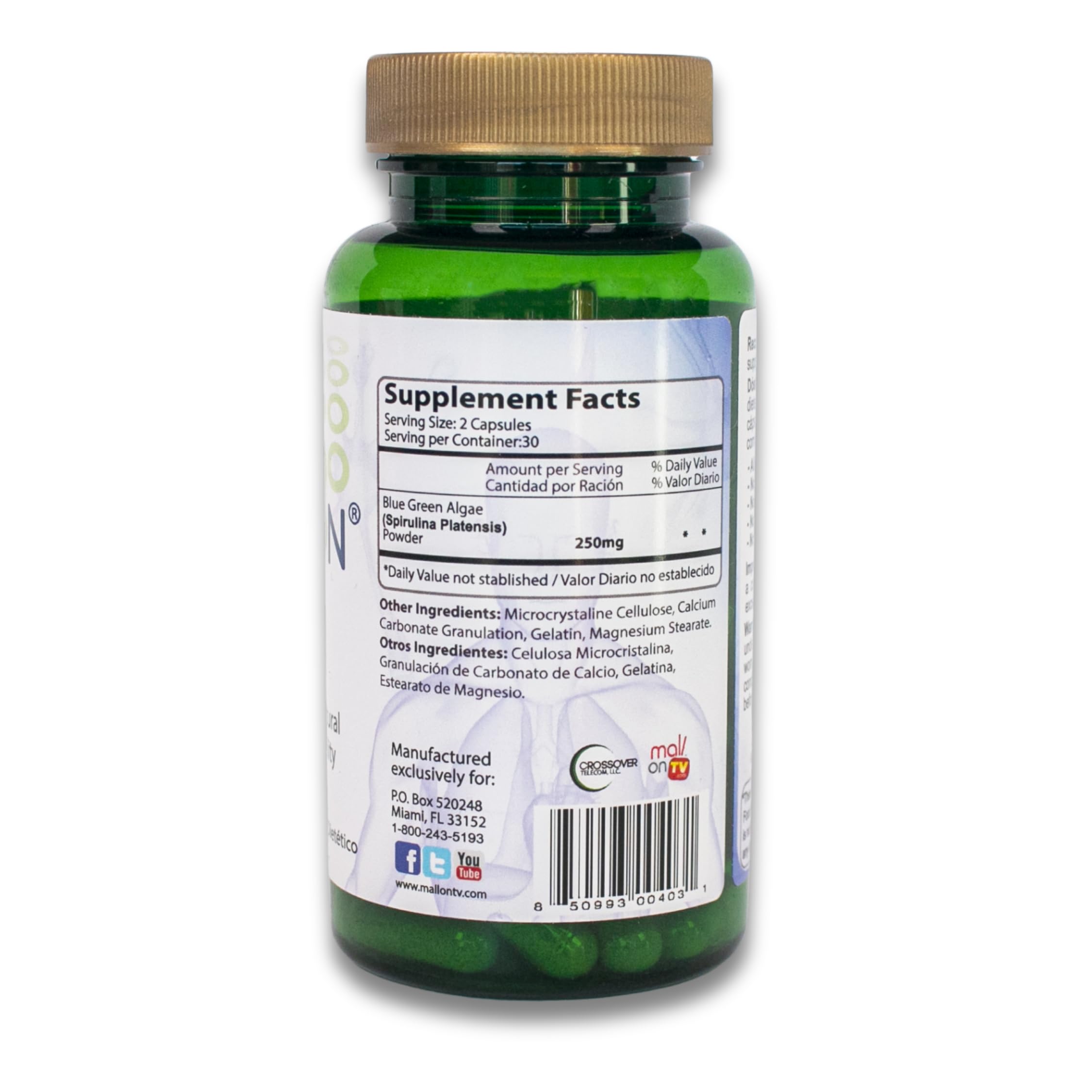 Bioxtron Natural AFA Stem Cell Supplement - Joint Support & Muscle Pain - Immune System Support - Support Energy Levels - Natural Blue Green Algae Spirulina - Pack of 2-120 Caps Bioxtron Au supplements