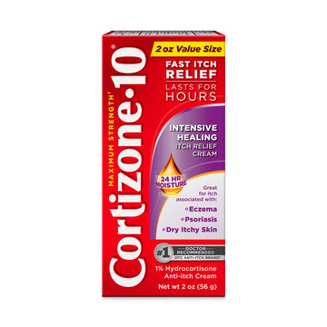 Cortizone-10 Maximum Strength Intensive Healing Itch Relief Cream, 1% Hydrocortisone, Fast-Acting, Anti-Itch Cream for Bug Bites, Rash, Eczema, Psoriasis, Poison Ivy, Oak, Sumac & More, 2 oz Cortizone 10 Au supplements