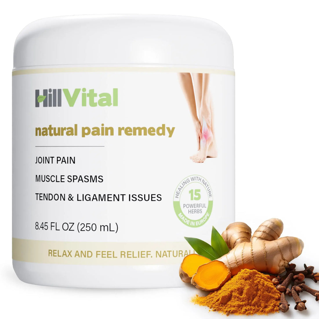 HillVital Joint and Muscle Support – Sore Muscle Relief, Comfort Balm for Aching Joints, Neck, Hands, Feet, Back, Non Greasy Body Rub Sore Muscles Cream, Strong Topical Mixture for Pain Complaints Hill Vital Natural Solutions uk supplements