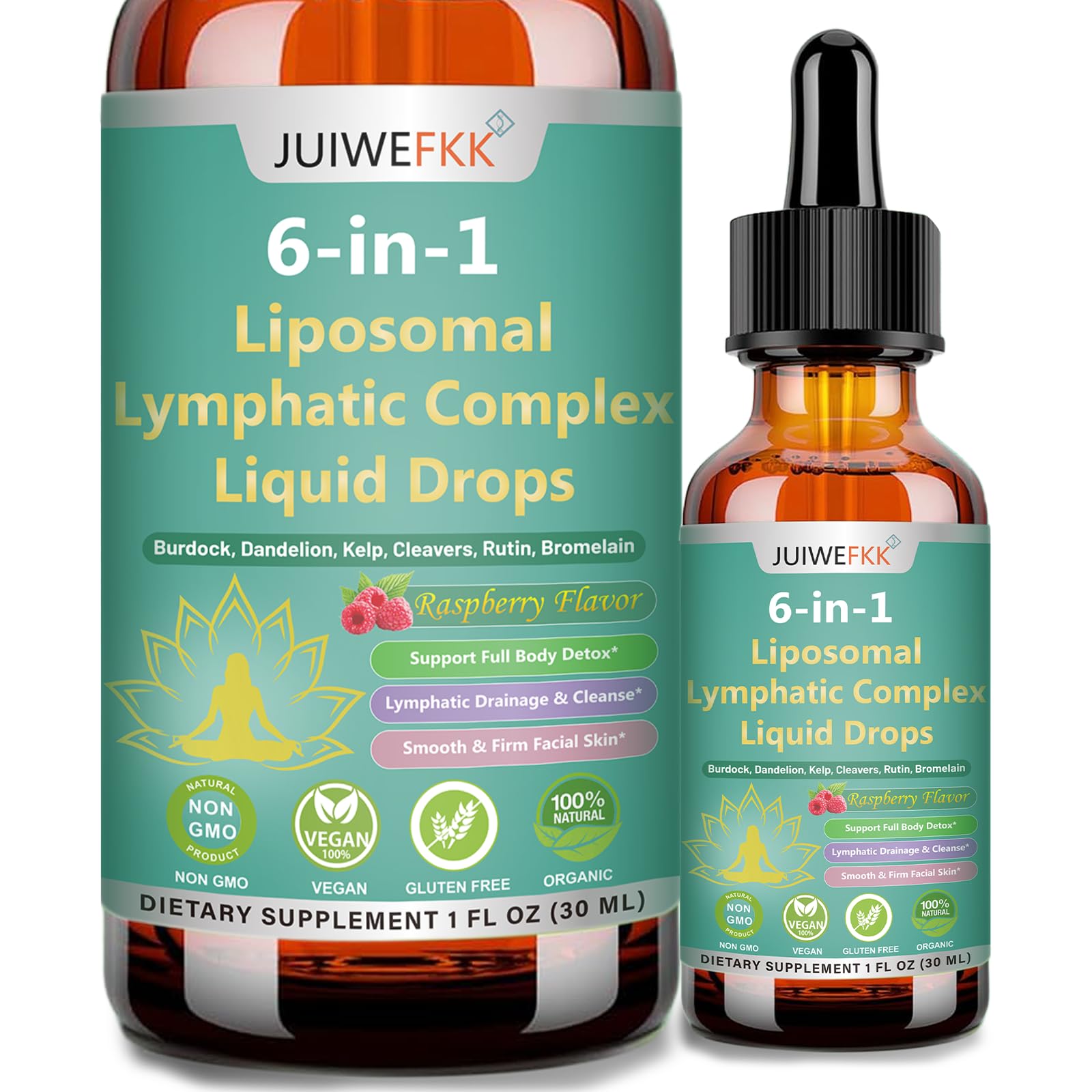 Lymphatic Drainage Drops, 6-IN-1 Lymphatic Complex w. Burdock Dandelion Kelp Cleavers, New Maximum Potency Lymph System Support for Bloat Balance Cortisol Immune Full Body Detox & Skin Vitality JUIWEFKK Au supplements