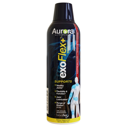 Aurora Nutrascience Micro-Pack Liposomal exoFlex+ with Vitamin C, Supports Joint Flexibility & Function, BiovaFlex Eggshell Membrane, Curcumin & Boswellia, Strwaberry Flavor, 30 Servings, 10 fl oz Vida LifescienceAU supplements