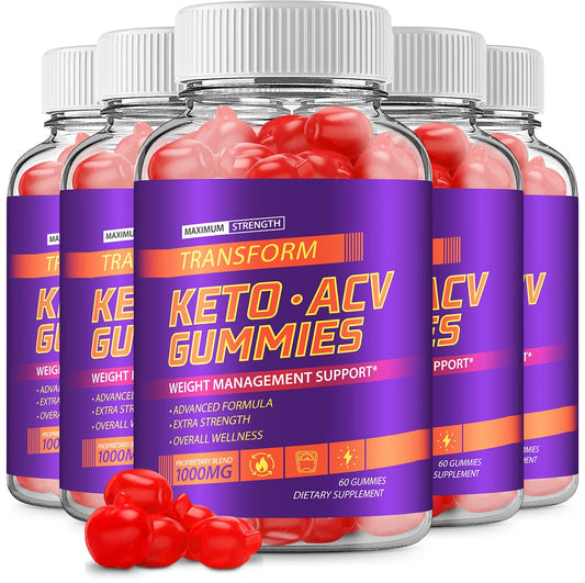 (5 Pack) Transform Keto ACV Gummies Advanced Formula (300 Gummies) RillvoUS supplements