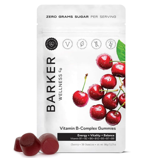 Barker Wellness Vegan B-Complex Gummies – Comprehensive Energy & Metabolism Boost with B1, B5, B6, B7 Biotin, B9 Folate, B12 Barker Wellness CoUS supplements