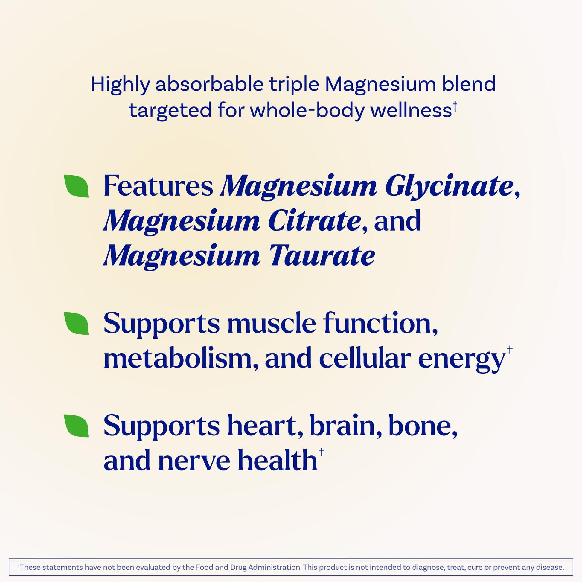 Natrol Triple Magnesium Complex Supplement, Glycinate, Citrate & Taurate 200mg High Absorption, Support Whole Body Wellness, 60 Capsules Natrol Au supplements