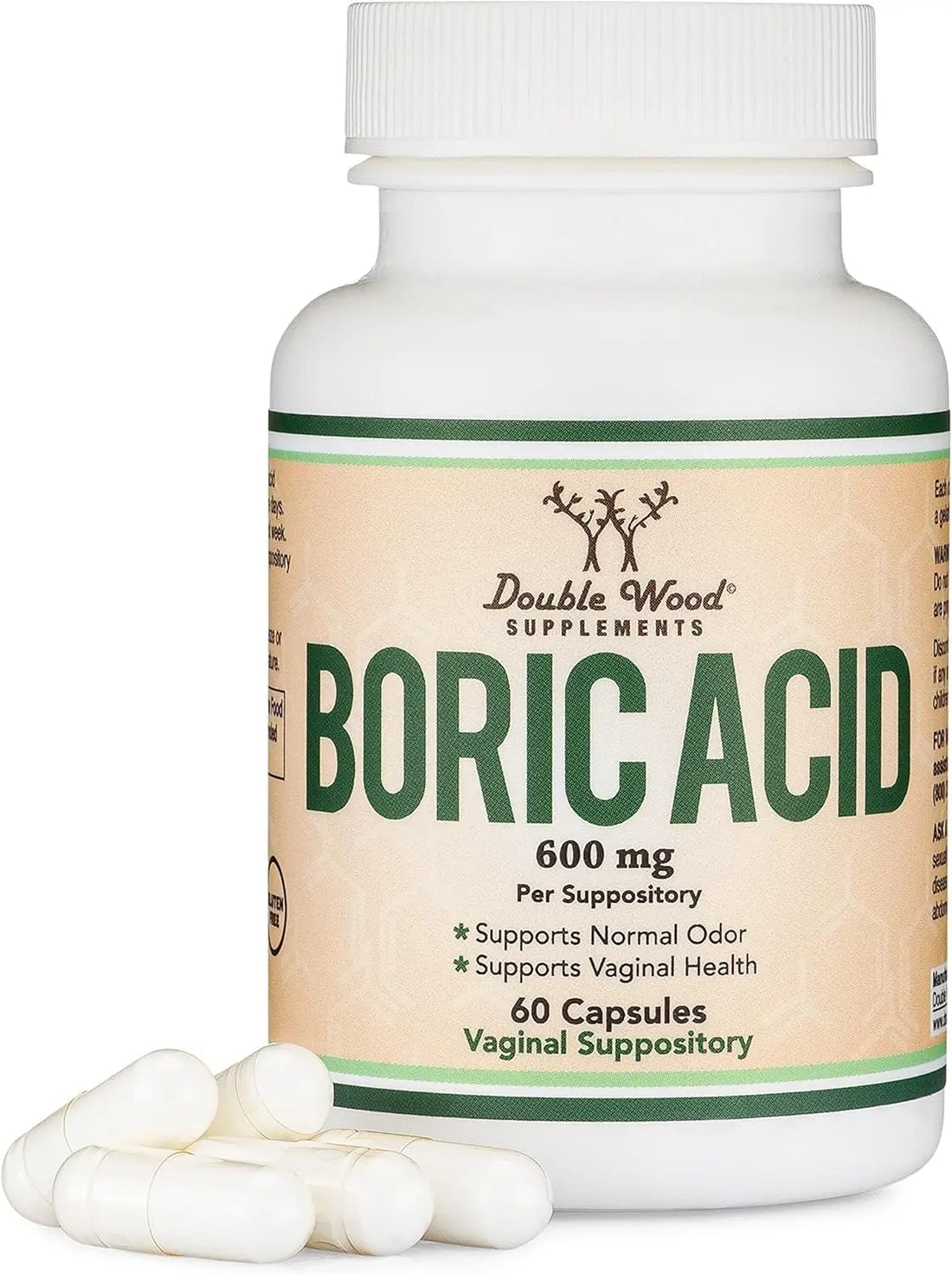 Boric Acid Suppositories 60 Count, Supports Women Health (Easy Dissolve, Third Party Tested) by Double Wood Double Wood Supplements Au supplements