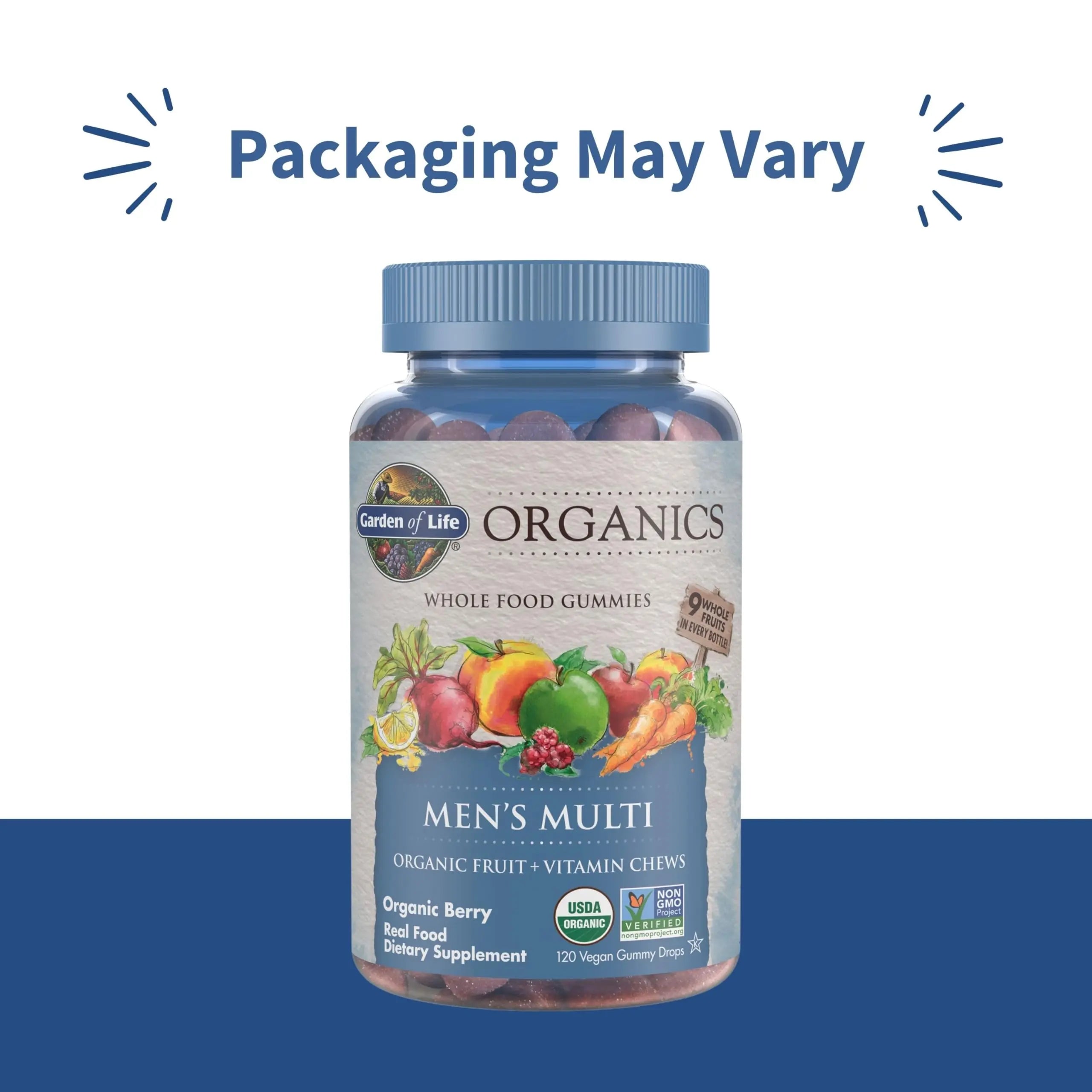 Garden of Life Organics Men's Gummy Vitamins - Berry - Certified Organic, Non-GMO, Vegan, Kosher Complete Multi - Methyl B12, C & D3 Garden of Life Au supplements