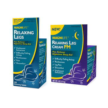 MagniLife Relaxing Legs 125 Count Quick Dissolve Tablets Relaxing Leg Cream PM 4oz Jar Restless Legs MagniLife Au supplements