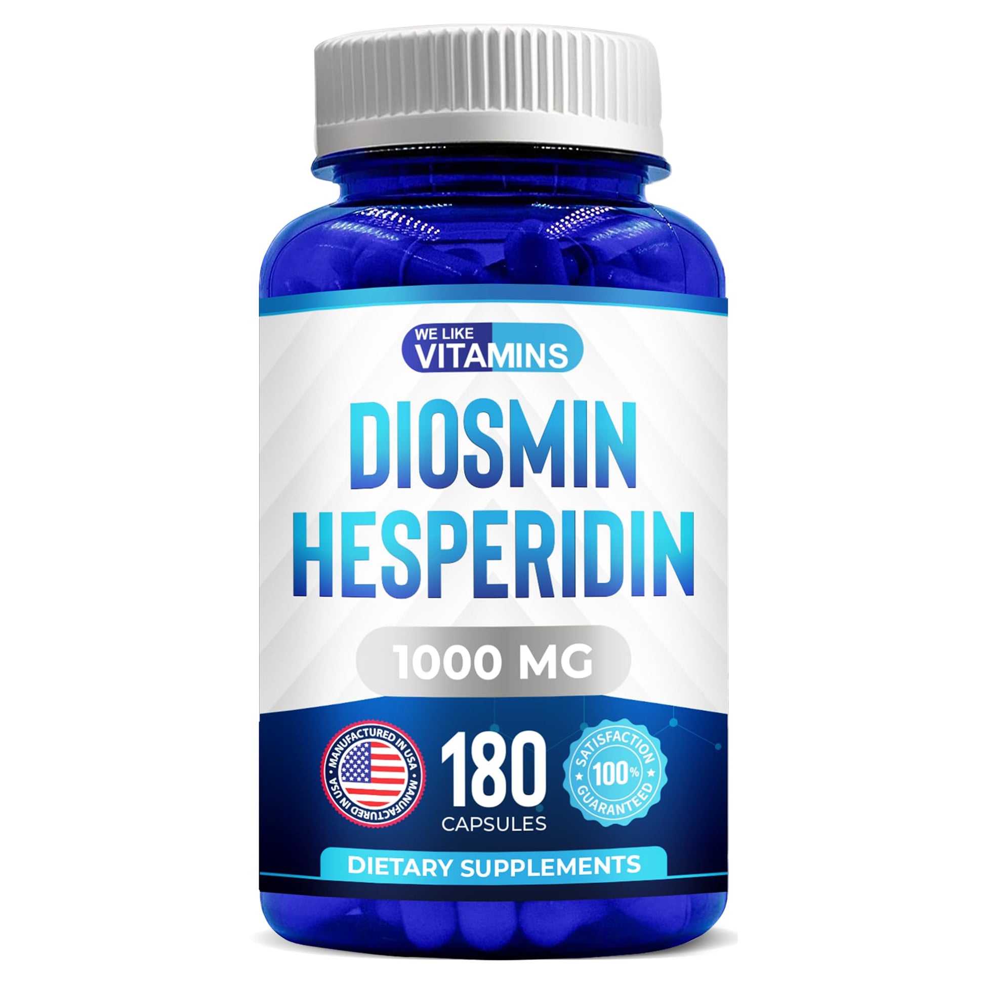 We Like Vitamins Diosmin Hesperidin 1000mg – 180 Capsules – 90 Day Supply - Diosmin and Hesperidin Supplement – Helps to Support Healthy Circulation, Veins, Capillaries, and Lymphatic Drainage We Like Vitamins Au supplements