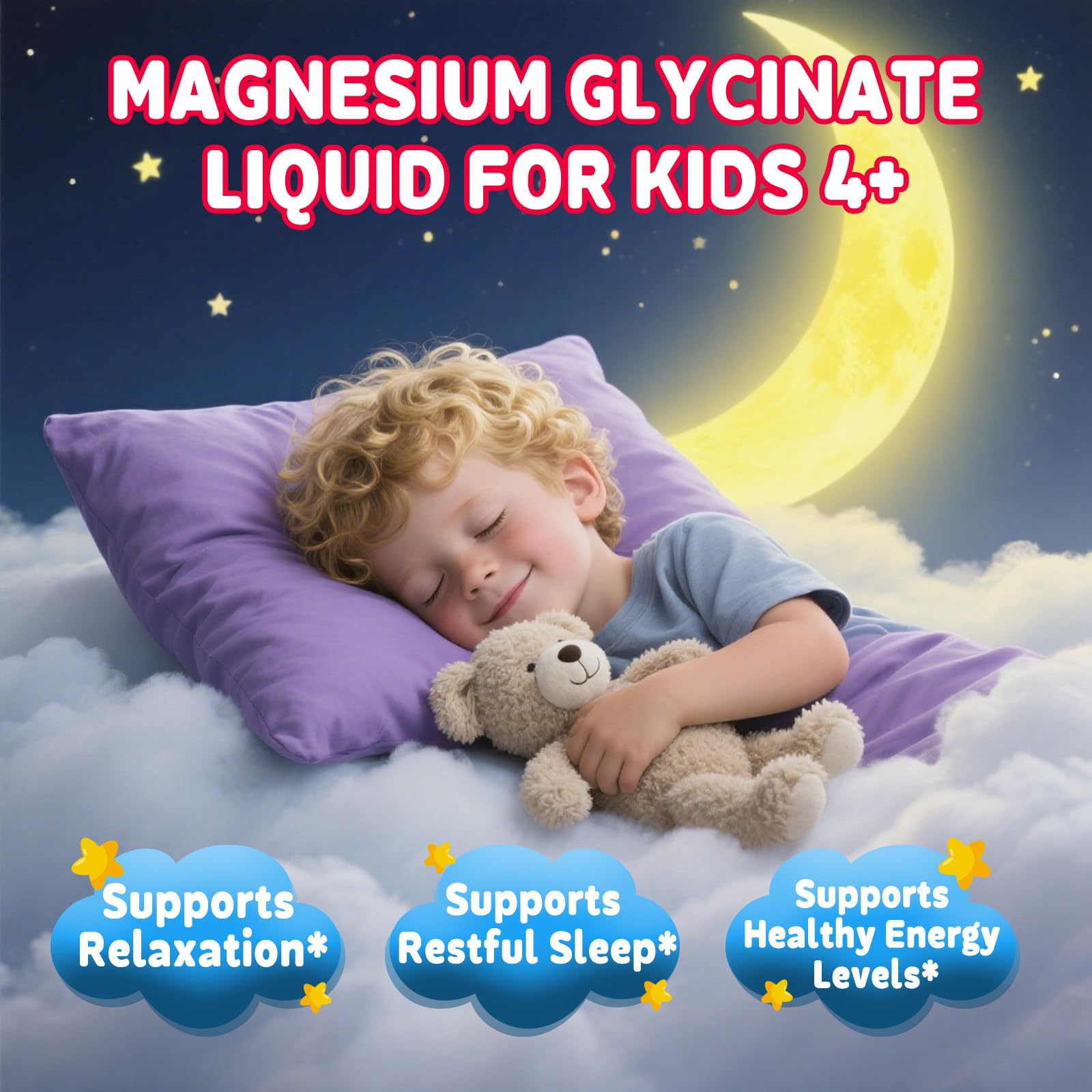 Kids Magnesium Glycinate Liquid Drops‌ – with L-Theanine, Omega-3, Vitamins B6 & D3, Zinc & Calcium – for Sleep Support, Relaxation, Focus & Brain, Bones – Strawberry Flavor, 2 Fl Oz GZ HAOYUAN Au supplements