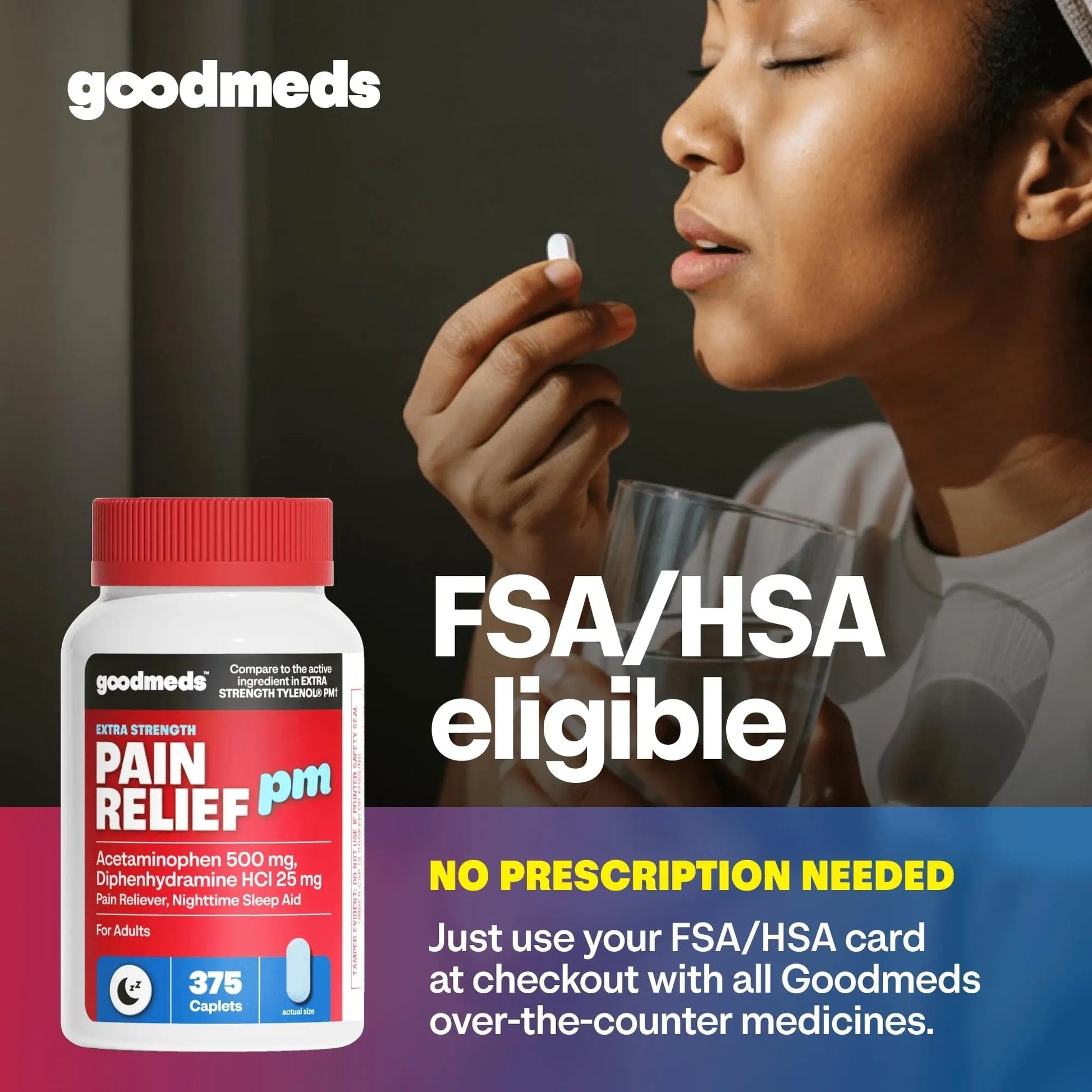 GoodMeds Compare to Tylenol PM PM Pain Reliever & Sleep Aid, Generic Acetaminophen 500mg, Fast-Acting, Extra Strength for Headaches, Migraines, Aches | Non-Habit Forming (375 Count) GoodMeds Au supplements