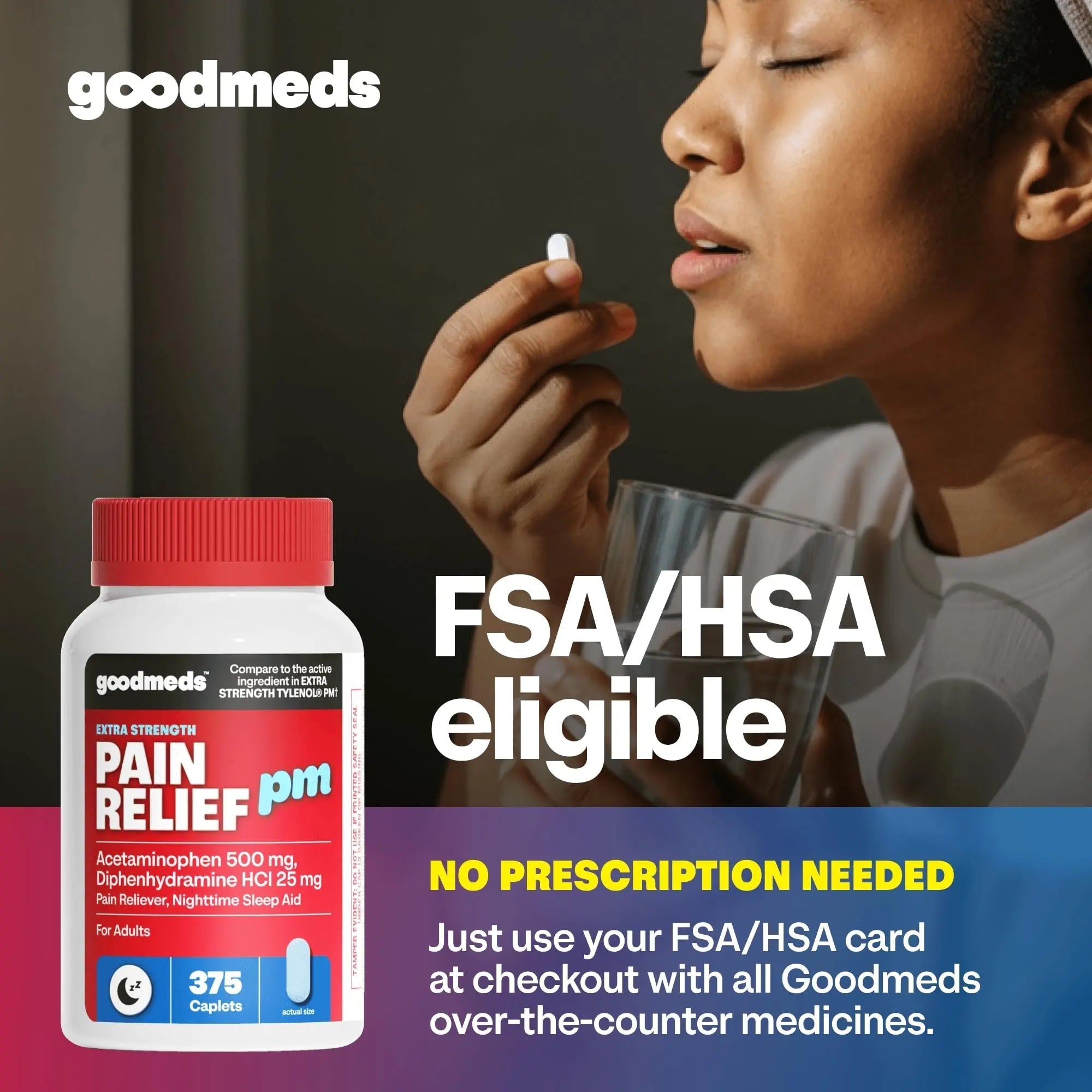 GoodMeds Compare to Tylenol PM PM Pain Reliever & Sleep Aid, Generic Acetaminophen 500mg, Fast-Acting, Extra Strength for Headaches, Migraines, Aches | Non-Habit Forming (375 Count) GoodMeds Au supplements