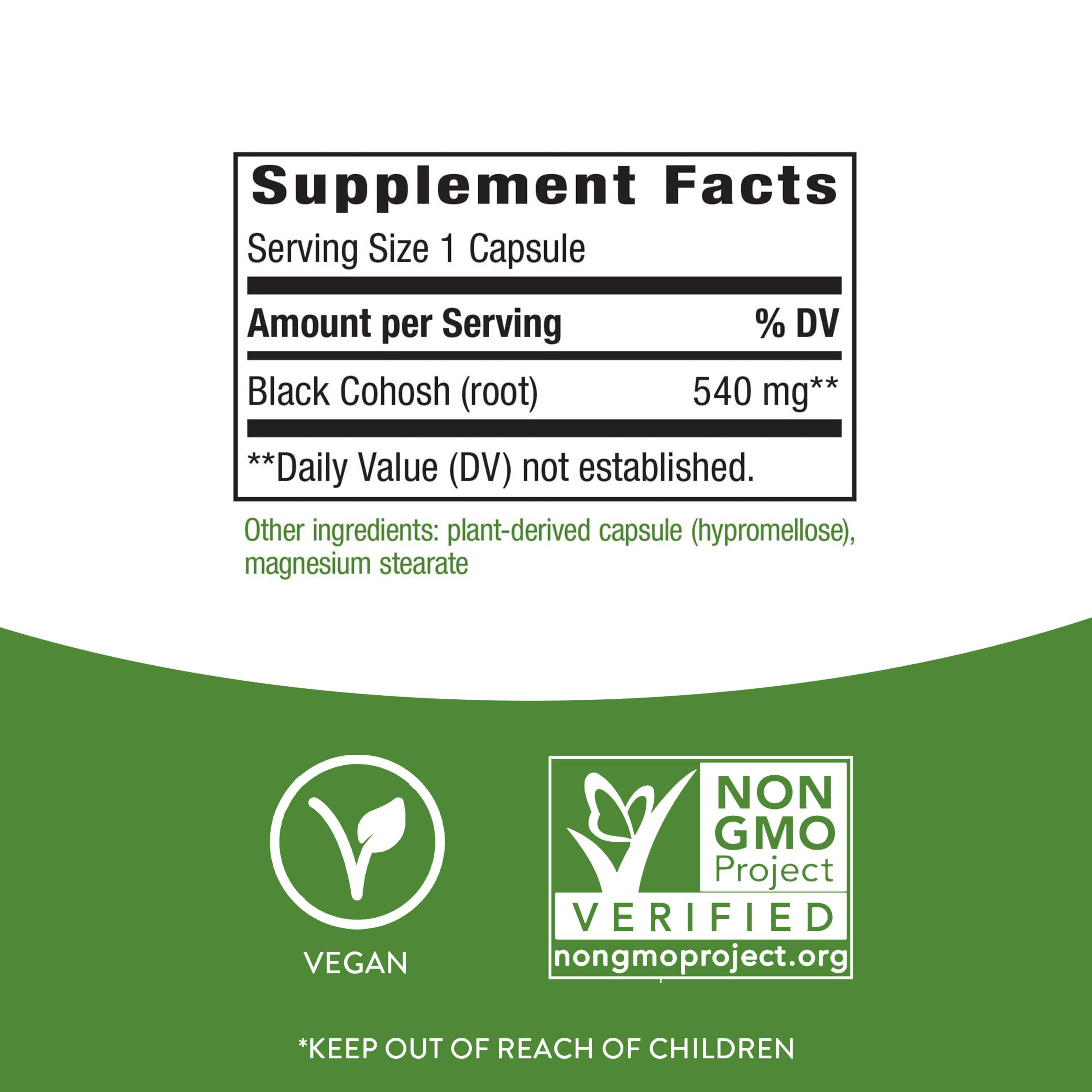 Nature's Way Black Cohosh Root, Traditional Support for Women's Health*, 540 mg Nature's Way Au supplements