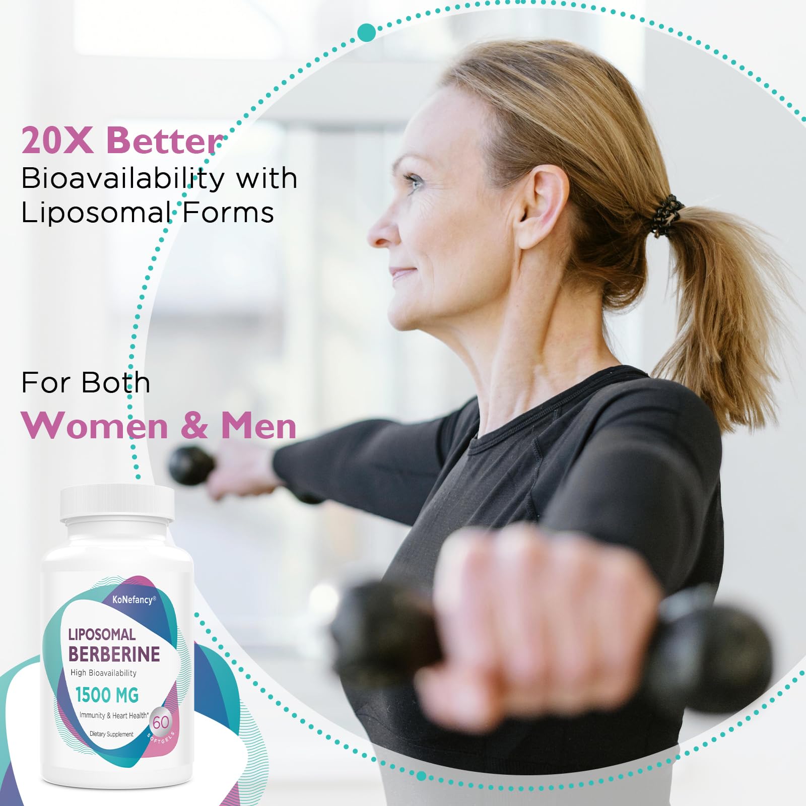 Liposomal Berberine Supplement 1500mg - High Bioavailability Berberine HCL Capsules KoNefancy Au supplements