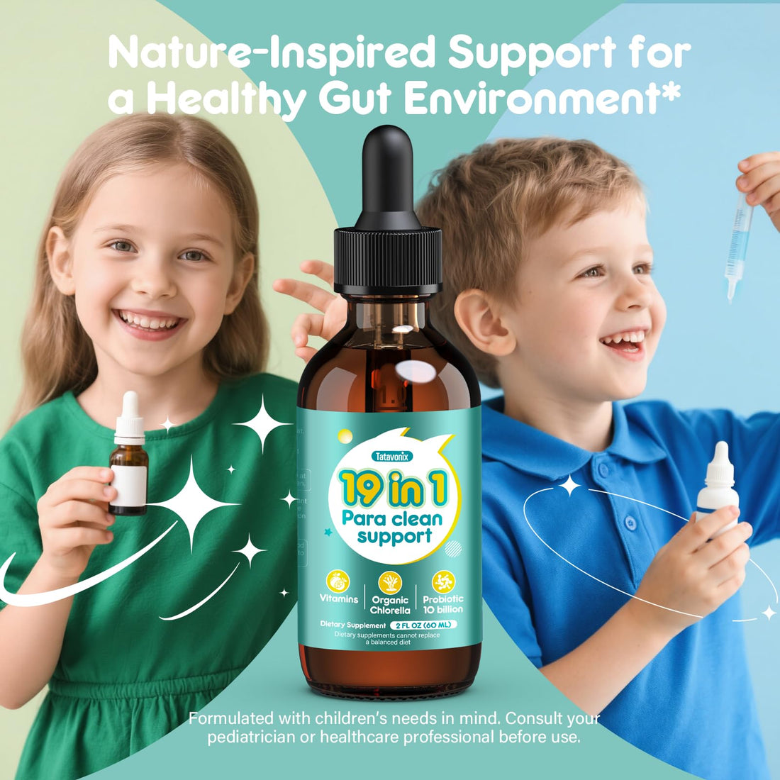 Tatavonix 19 in 1 Herbal Gut Cleanse Drops – Wormwood, Black Walnut, Chlorella 250mg, 10B Probiotics, Clove & Oregano – Liquid Detox Support for Adults & Kids, Alcohol-Free, 4oz Tatavonix Au supplements