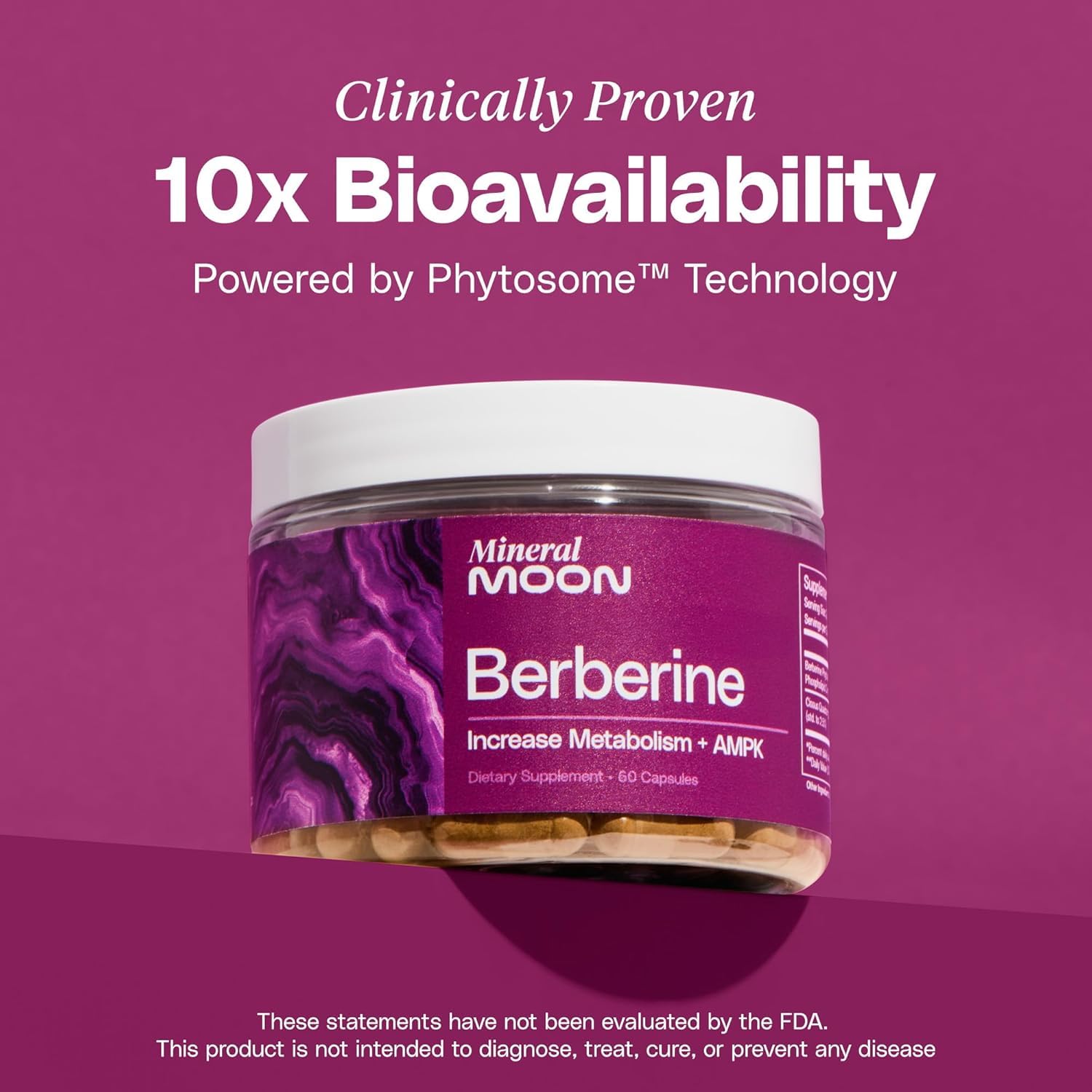 Mineral Moon Premium Berberine Supplement Body Composition, 60 Capsules - with Cissus Quadrangularis & Berberine Phytosome - Supports Overall Wellness Mineral Moon Au supplements