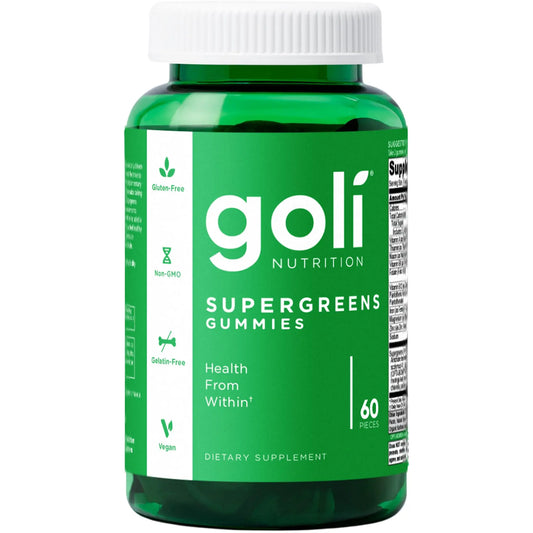 Goli Supergreens Gummies with Probiotics - Artichoke Leaf Extract, Spirulina, Kale, Vitamins A, B6, B12 - Vegan, Gluten-Free, Non-GMO GoliAU supplements
