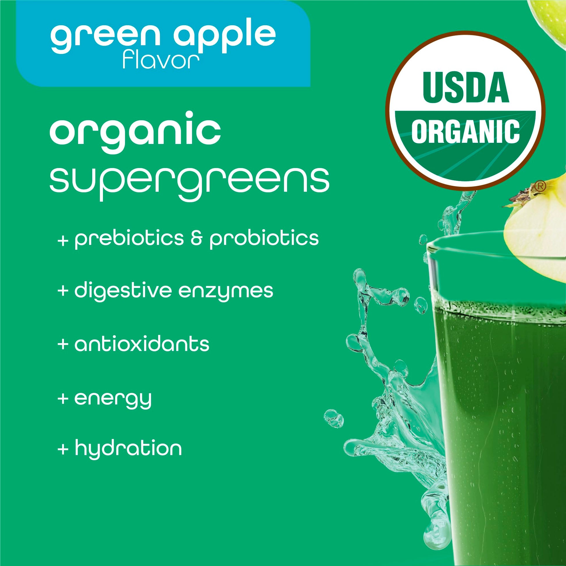 Zena Nutrition Organic Super Greens Energy & Hydration Powder, 70+ Superfoods, 0 Sugar, 5G Fiber, Spirulina, Chlorella, Prebiotics/Probiotics, Natural Caffeine + Electrolytes, 40 Drink Mix Packets Zena Nutrition Au supplements