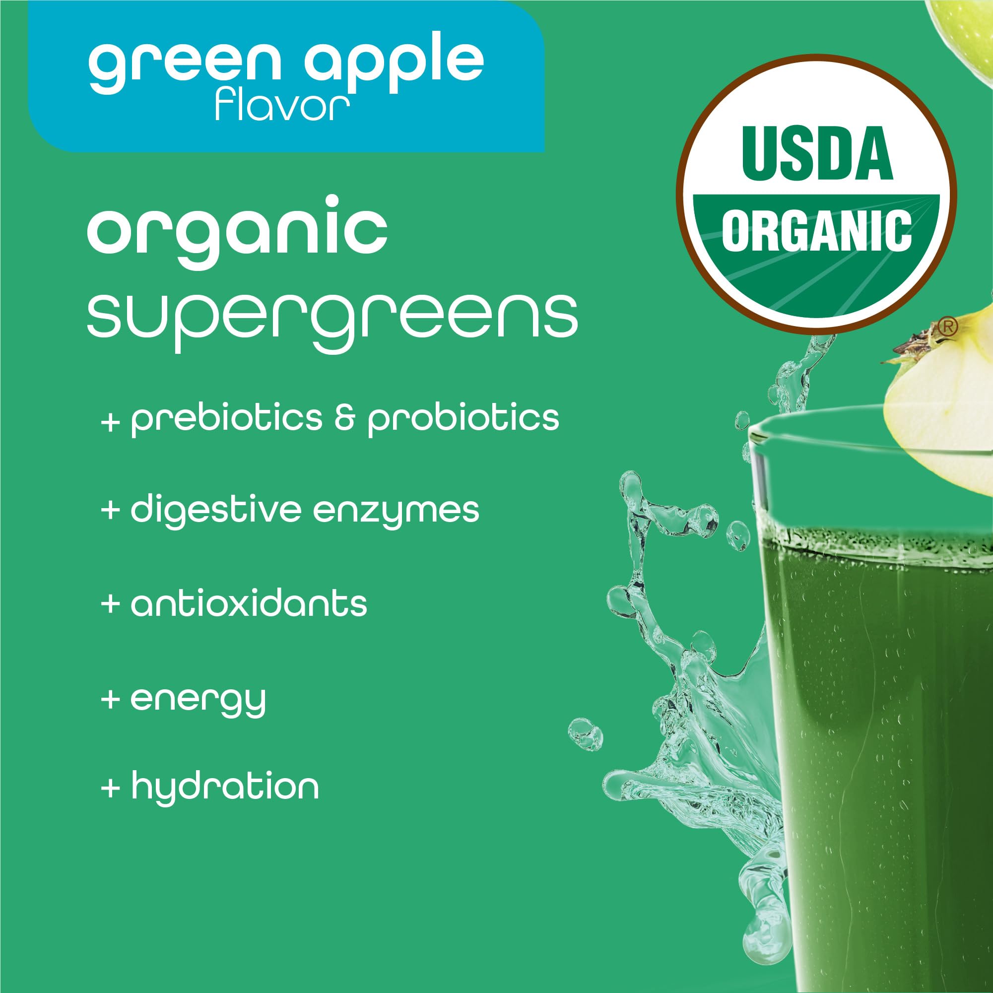 Zena Nutrition Organic Super Greens Energy & Hydration Powder, 70+ Superfoods, 0 Sugar, 5G Fiber, Spirulina, Chlorella, Prebiotics/Probiotics, Natural Caffeine + Electrolytes, 40 Drink Mix Packets Zena Nutrition Au supplements