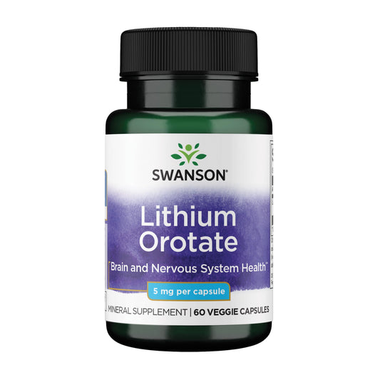 Swanson Lithium Orotate Mood and Memory Support Supplement for Stress-Prone Adults Seeking Emotional Wellness SwansonUS supplements