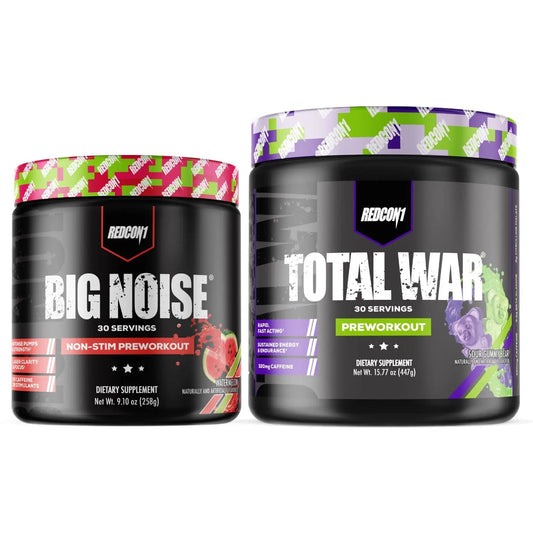 REDCON1 Total War Preworkout (Sour Gummy Bear) & Big Noise Non-Stim Preworkout REDCON1AU supplements