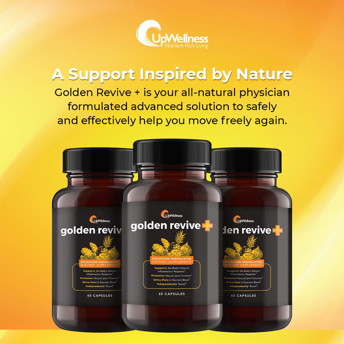 UpWellness Golden Revive + Joint Support with Quercetin, Magnesium, and Turmeric UpWellness Nutrient-Rich Living Au supplements
