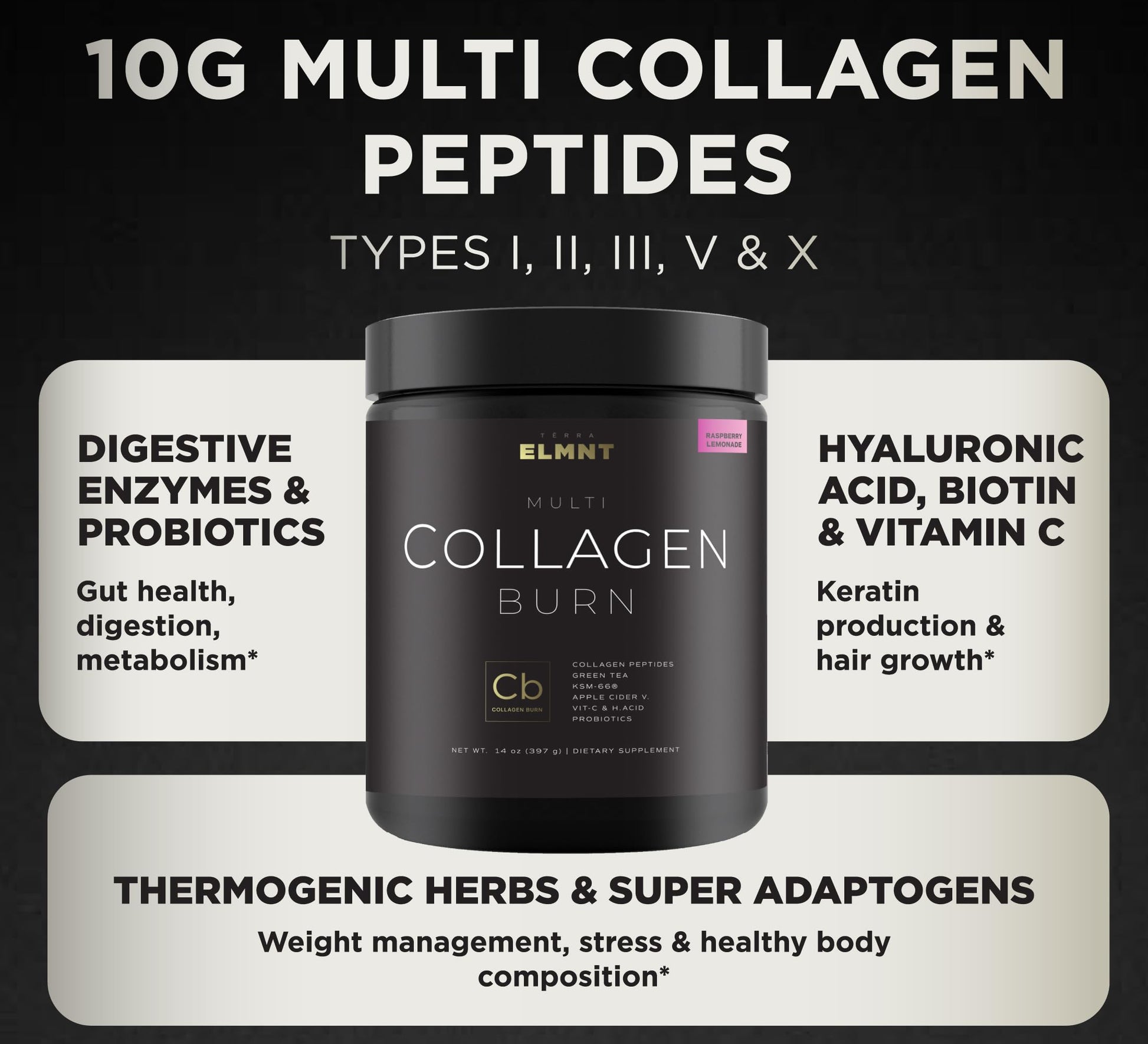 Super Collagen Burn - Premium Multi Collagen Powder for Women Weight Loss & Beauty TERRA ELMNT Au supplements