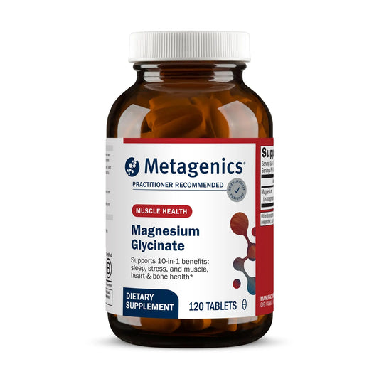 Metagenics Magnesium Glycinate - Highly Absorbable Magnesium Supplement for Sleep, Stress Relief & Muscle Relaxation* - Supports Bone, Heart & Nerve Health* - Non-GMO, Gluten-Free - 120 Tablets MetagenicsAu supplements
