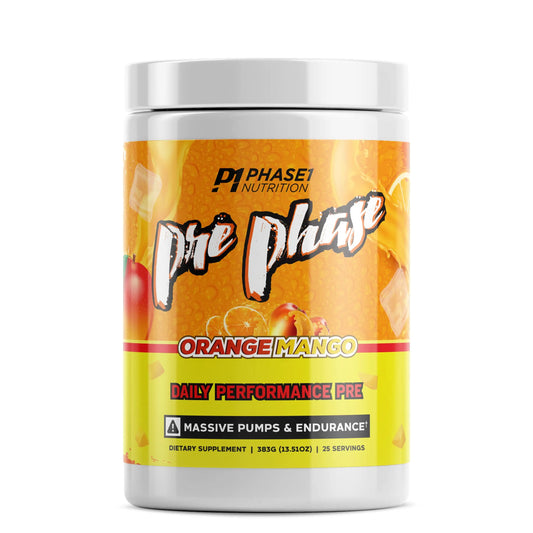 Pre Phase Daily Driver Orange Mango Pre Workout with 325mg Caffeine, Vitamin B12 Phase One NutritionAU supplements