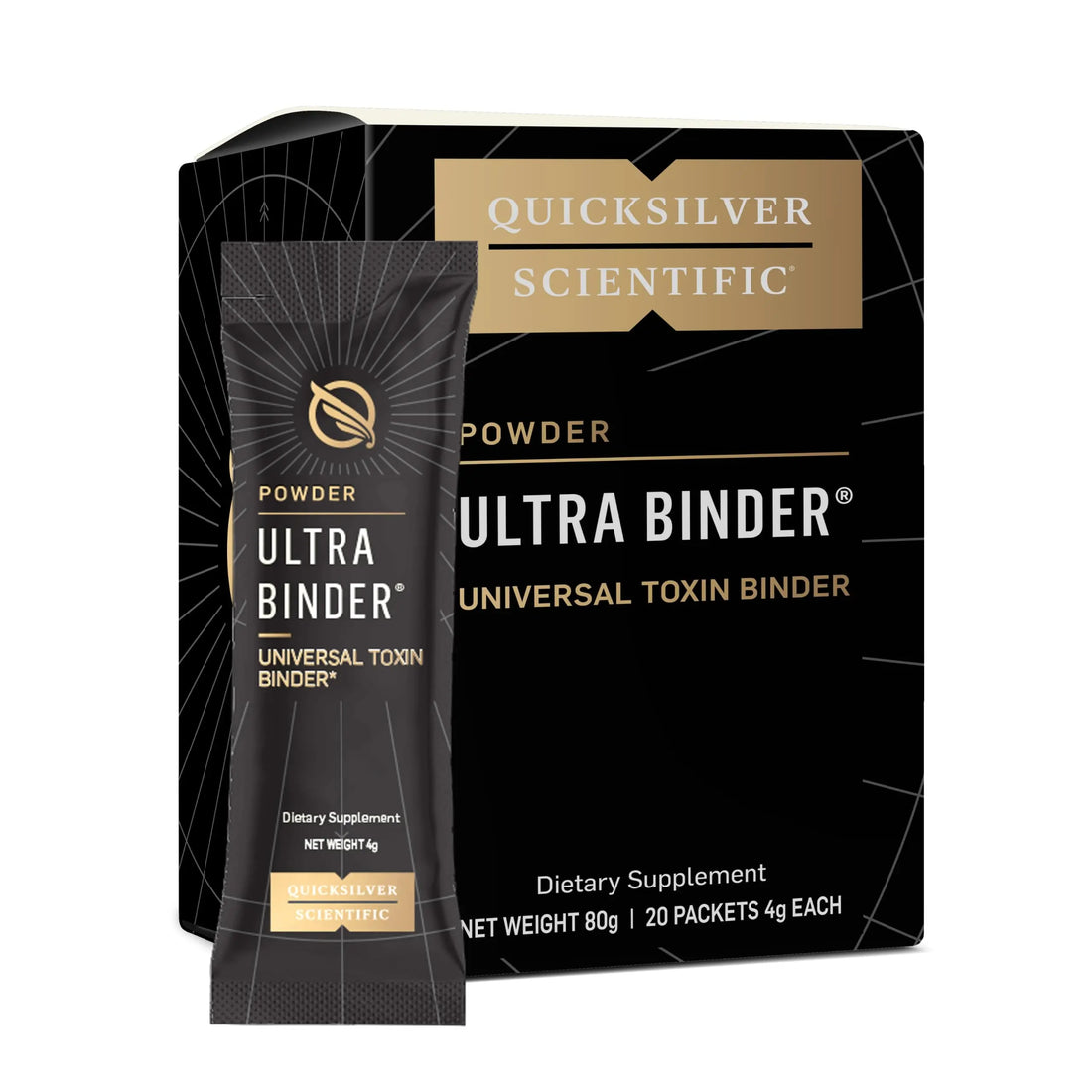 Quicksilver Scientific Ultra Binder Stick Packets - Multi Binder with Bentonite Clay Powder, Zeolite Detox & Charcoal - Supplement for Gut Support & The Body's Toxin Removal Process (20 Sticks) Quicksilver Scientific Au supplements