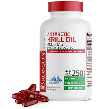 Bronson Antarctic Krill Oil 2000 mg with Omega-3s EPA, DHA, Astaxanthin and Phospholipi Bronson Au supplements