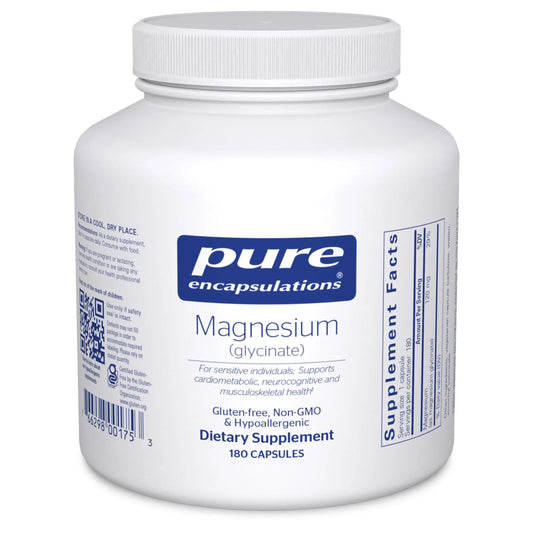 Pure Encapsulations Magnesium (Glycinate) - Supplement to Support Stress Relief, Sleep, Heart Health, Nerves, Muscles, and Metabolism* - with Magnesium Glycinate - 180 Capsules Pure EncapsulationsAU supplements