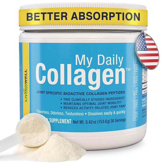 Premium Collagen Peptides Type 1 & 3 Collagen Powder - Hydrolyzed Bovine with Protein & Vitamin C – Unflavored Powdered Peptides Protein for Men and Women Joint & Cartilage Health – 30 Servings My Daily CollagenAU supplements