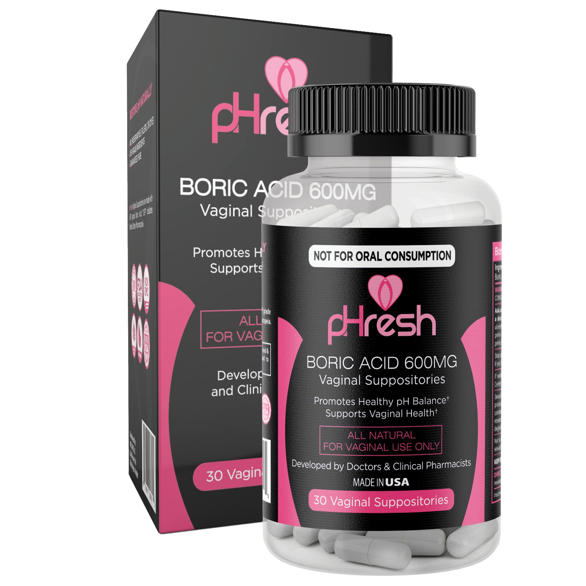pHresh Boric Acid Suppositories and DIM Supplement ACE NUTRITION Au supplements