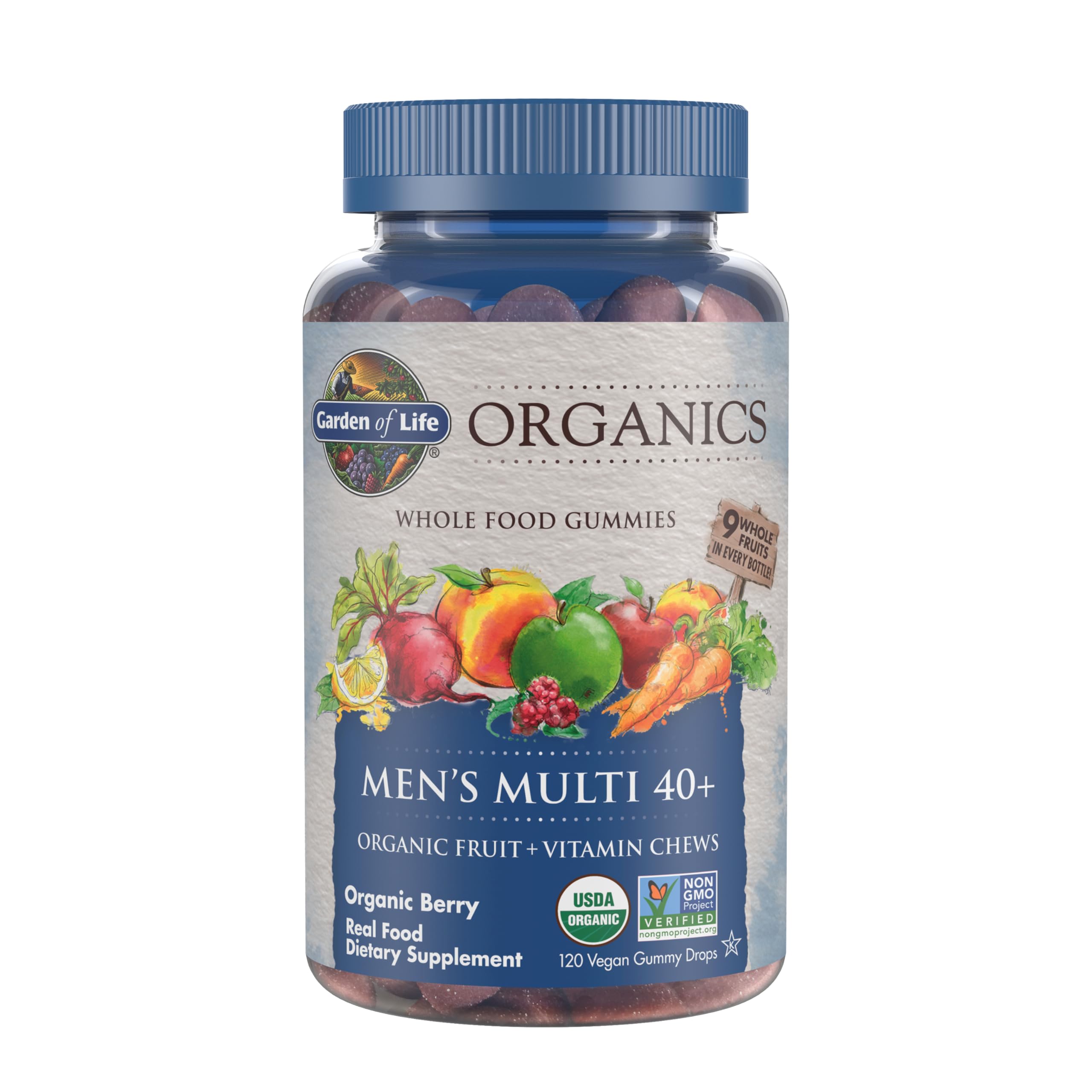 Garden of Life Organics Men 40+ Gummy Vitamins - Berry - Certified Organic, Non-GMO, Vegan, Kosher Complete Multi Garden of Life Au supplements