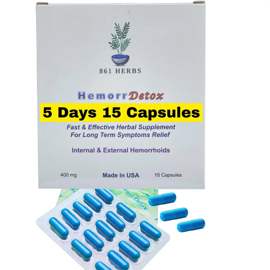'-5-Day 15 Capsules, Fast & Long-Term Relief, Natual Herbs Formula Remedy, Address Root Causes of Hemorrhoids. 861 HERBSAu supplements