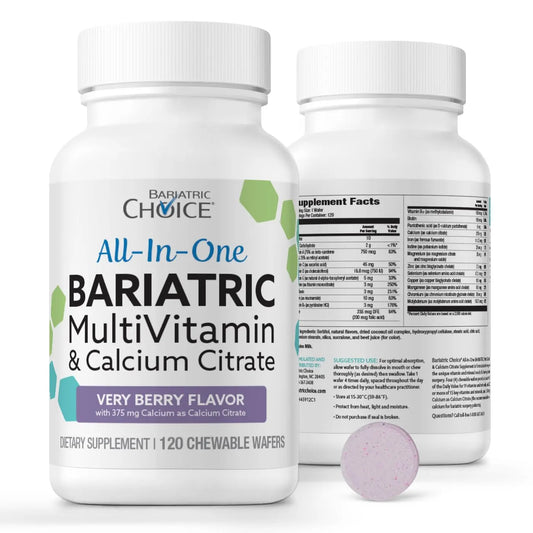Bariatric Choice All-in-One Chewable Bariatric MultiVitamin with Iron & Calcium Citrate, Very Berry (120ct) Bariatric ChoiceAU supplements