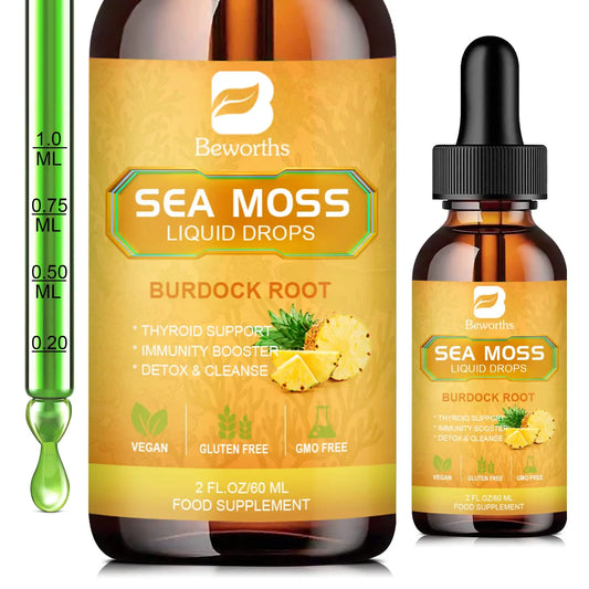 B BEWORTHS Sea Moss Liquid Drops - Organic Irish Sea Moss Gel with Burdock Root B BEWORTHSAU supplements