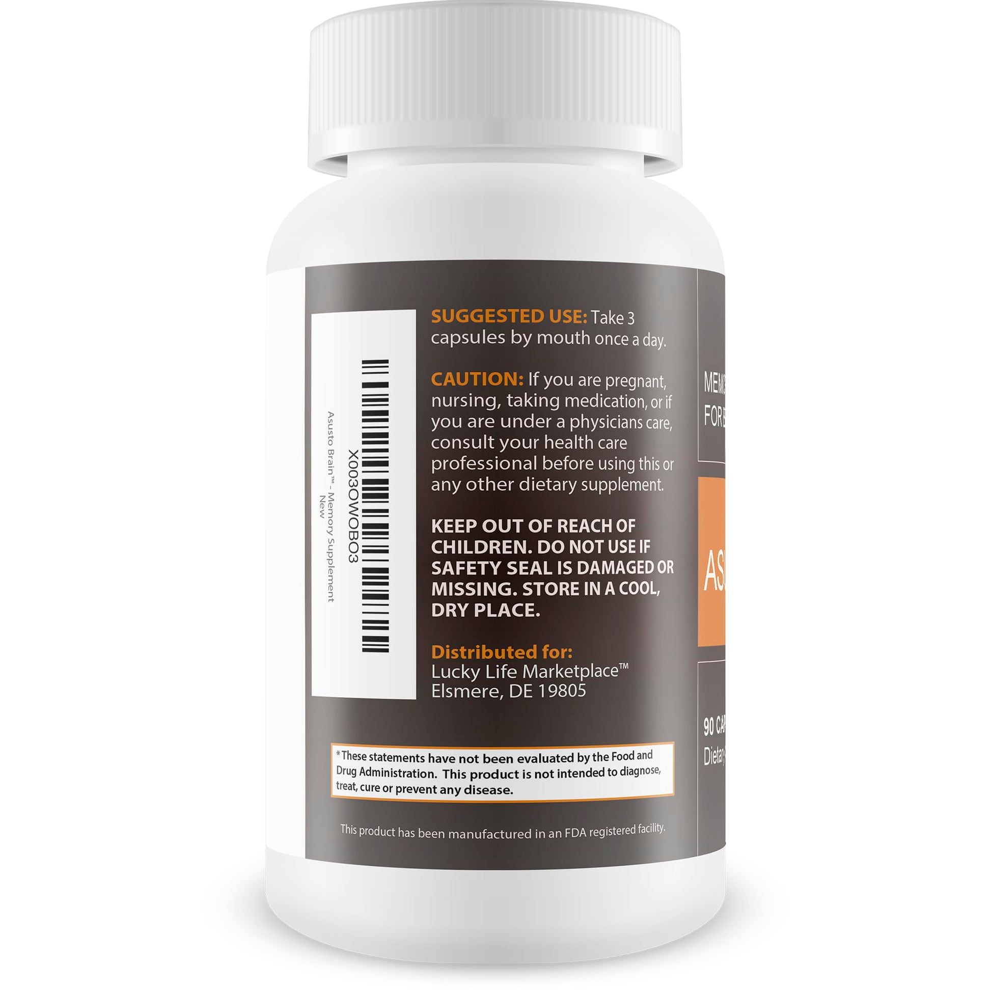 Asusto Memory Supplement for Brain - Improved Capsule Formula - Natural Brain, Memory, & Focus Support - Brain Support - Brain Supplement - Nootropic - Natural Asusto Sandalwood Improved Formula Generic Au supplements
