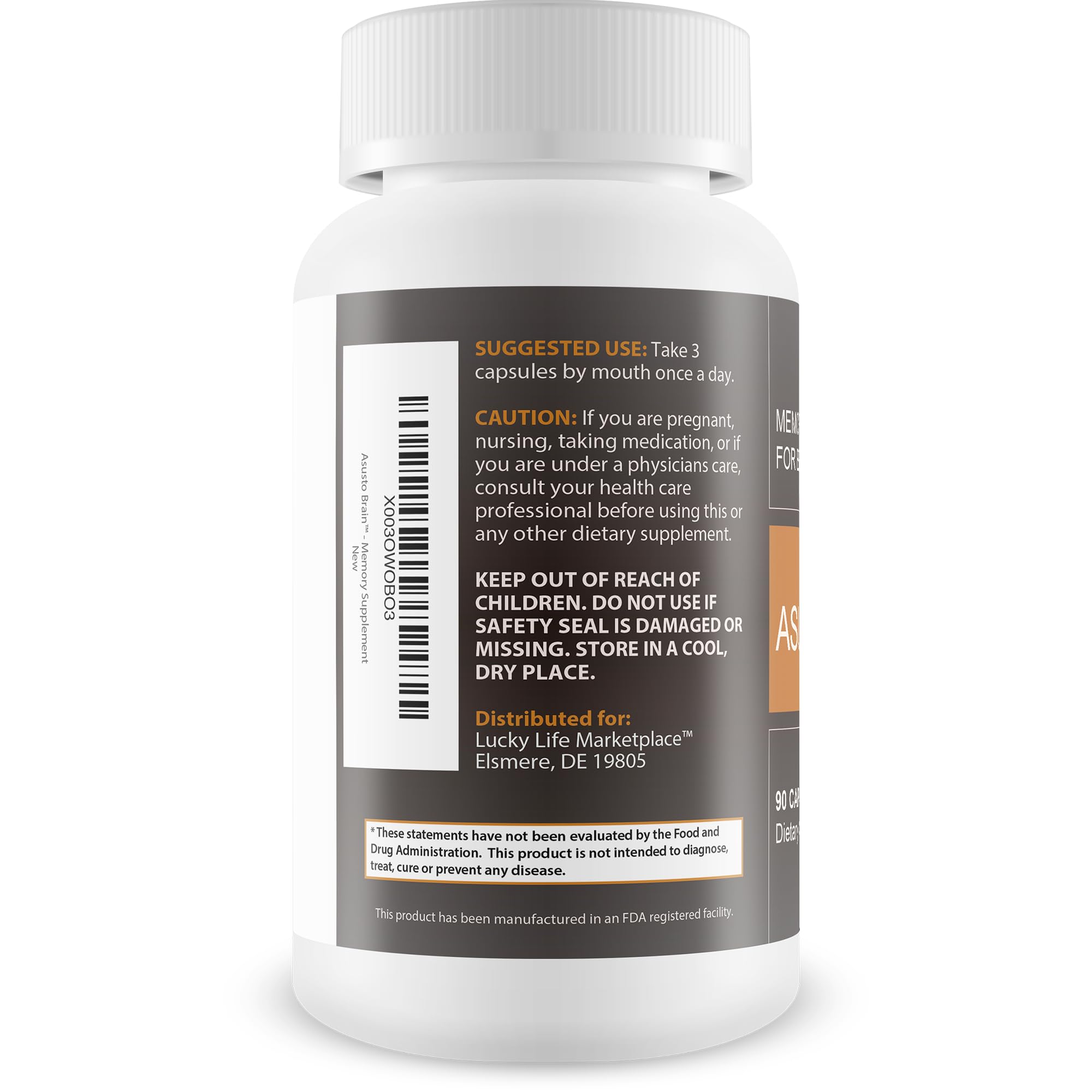 Asusto Memory Supplement for Brain - Improved Capsule Formula - Natural Brain, Memory, & Focus Support - Brain Support - Brain Supplement - Nootropic - Natural Asusto Sandalwood Improved Formula Generic Au supplements