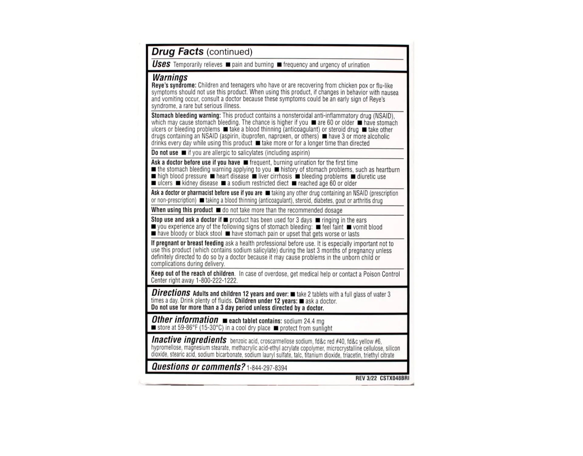 Cystex Plus Urinary Pain Relief Tablets 40 ea DSE Healthcare Solutions Au supplements