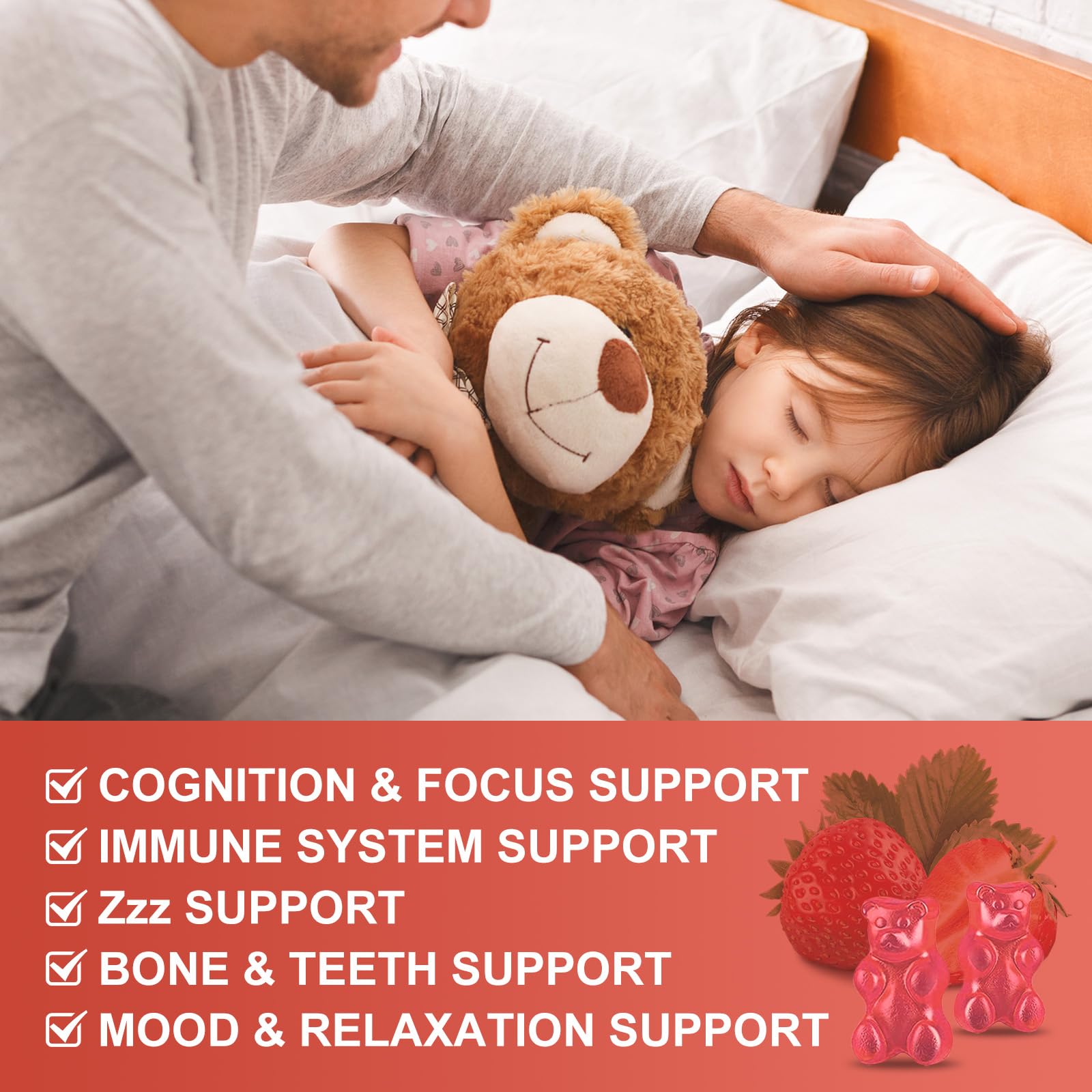 Magnesium Glycinate Gummies for Kids & Adults - Relaxation & Cognition Support - 400/200mg Magnesium Supplement with L-Theanine, Chamomile, B6, D3 & K2 - Vegan, Sugar Free, Strawberry Flavor, 60 Ct WOGORGT Au supplements