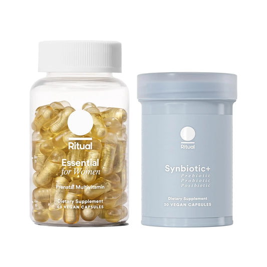 Ritual Prenatal Multivitamin and Gut Duo Supplements with Prenatal Vitamins and Synbiotic+: 3-in-1 Probiotic, Prebiotic, Postbiotic, Supports Pregnancy, and Gut Health, 30 Day Supply RitualAU supplements